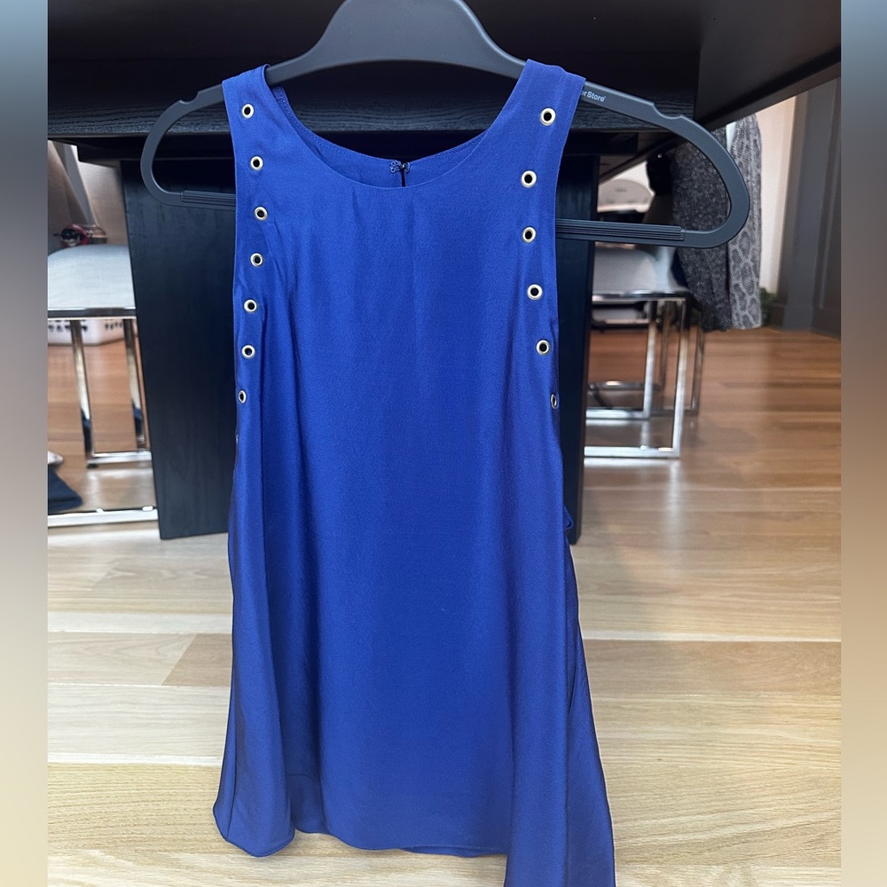 Amanda Uprichard Navy Silk Tank Top EUC